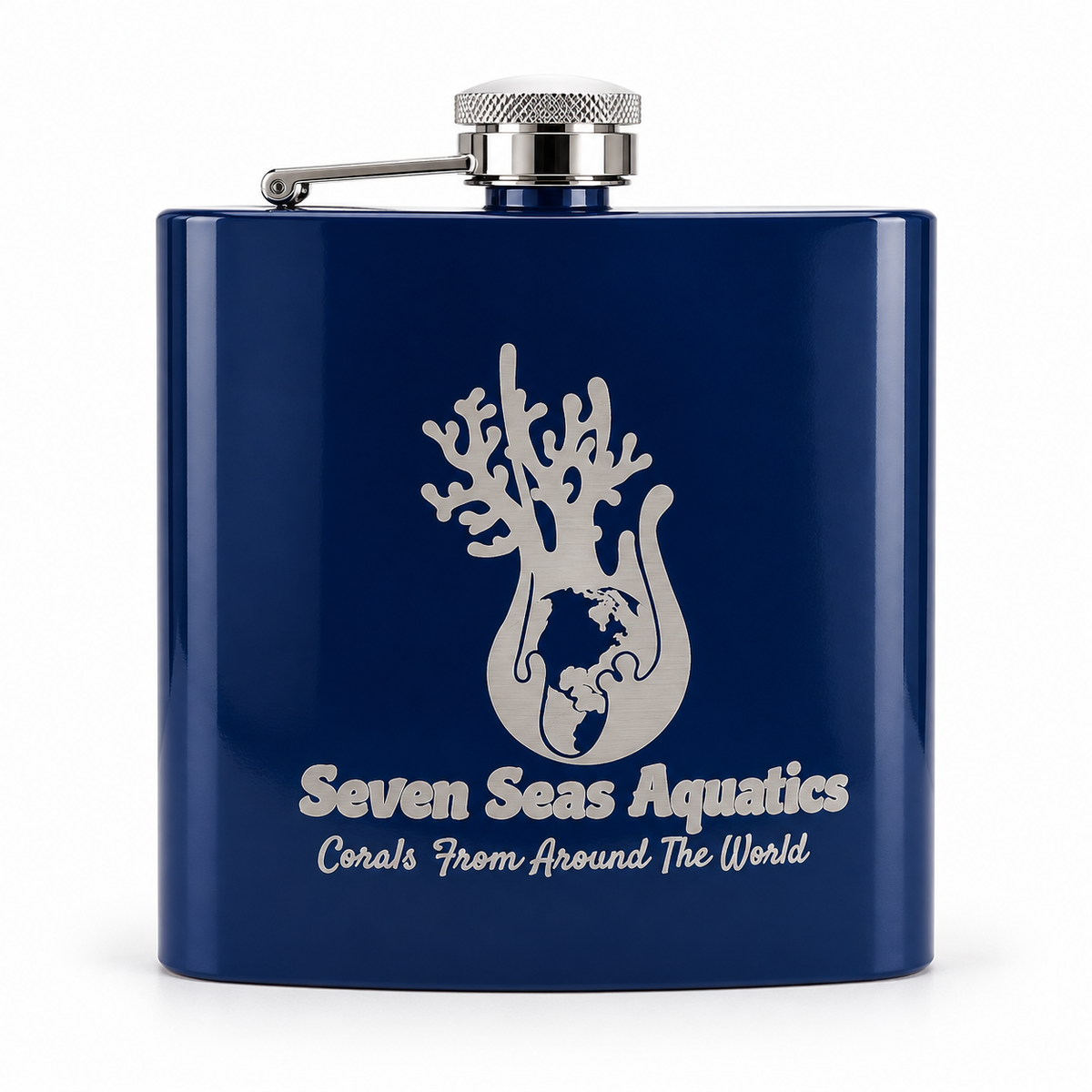 Seven Seas Aquatics Navy Blue Flask