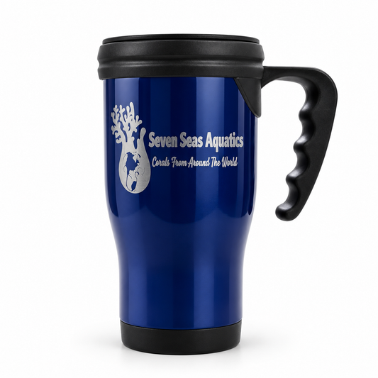 Seven Seas Aquatics Navy Blue Travel Mug with Handle