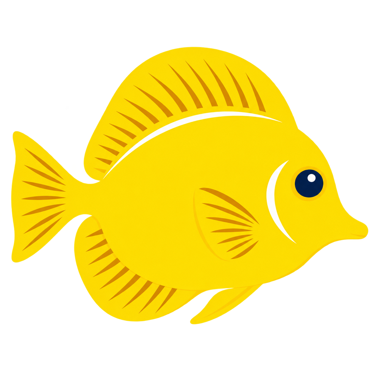 Illustrated yellow tang